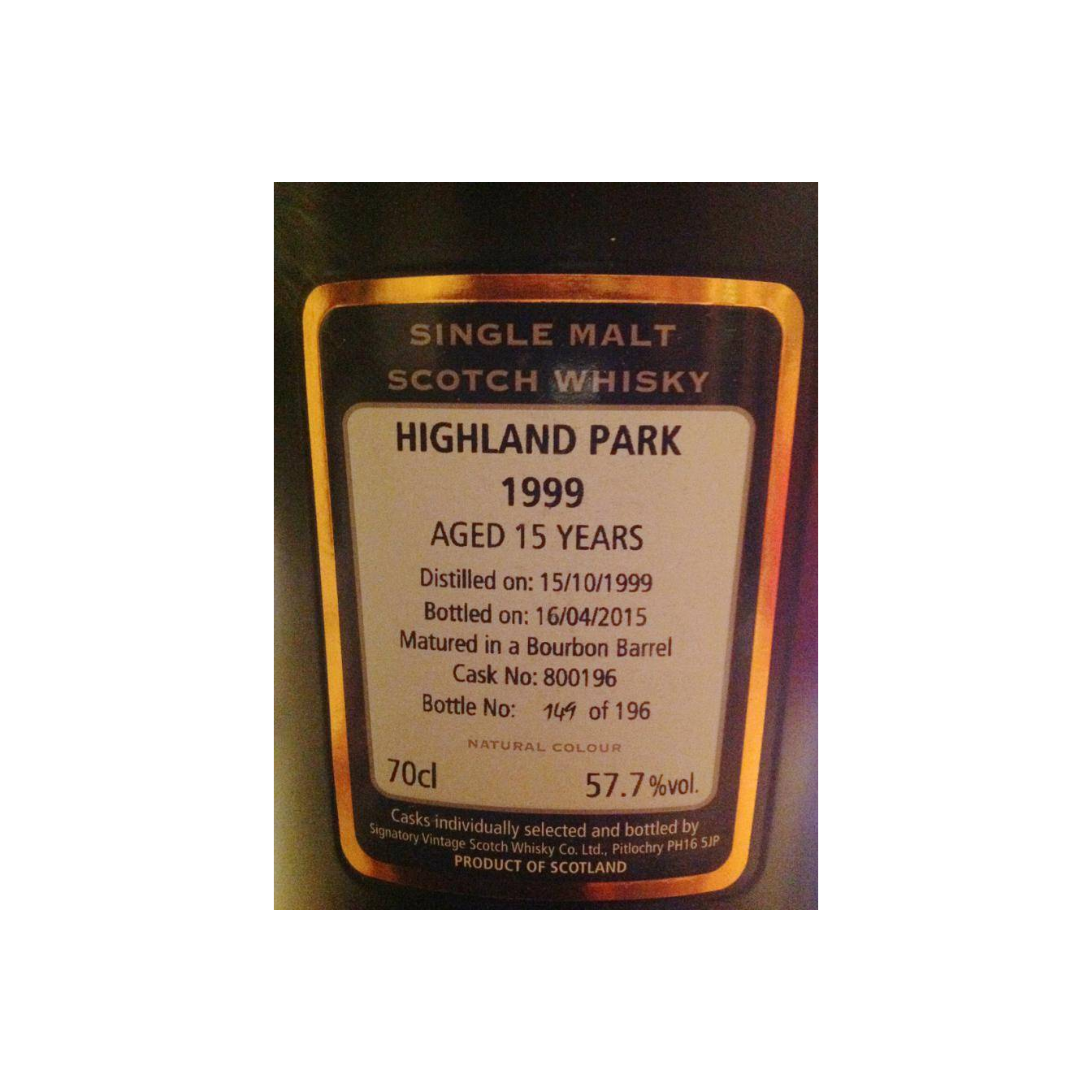 Highland Park Cask Strength Collection 1999 15 Years Single Malt Whisky 2
