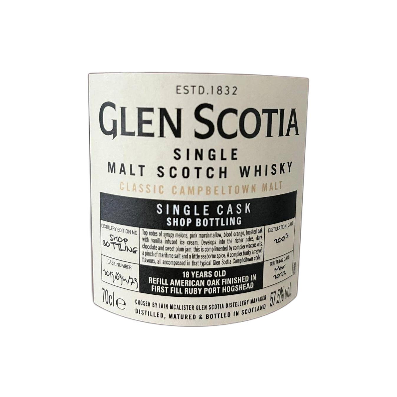 Glen Scotia 2003 18 Years Single Malt Whisky 3
