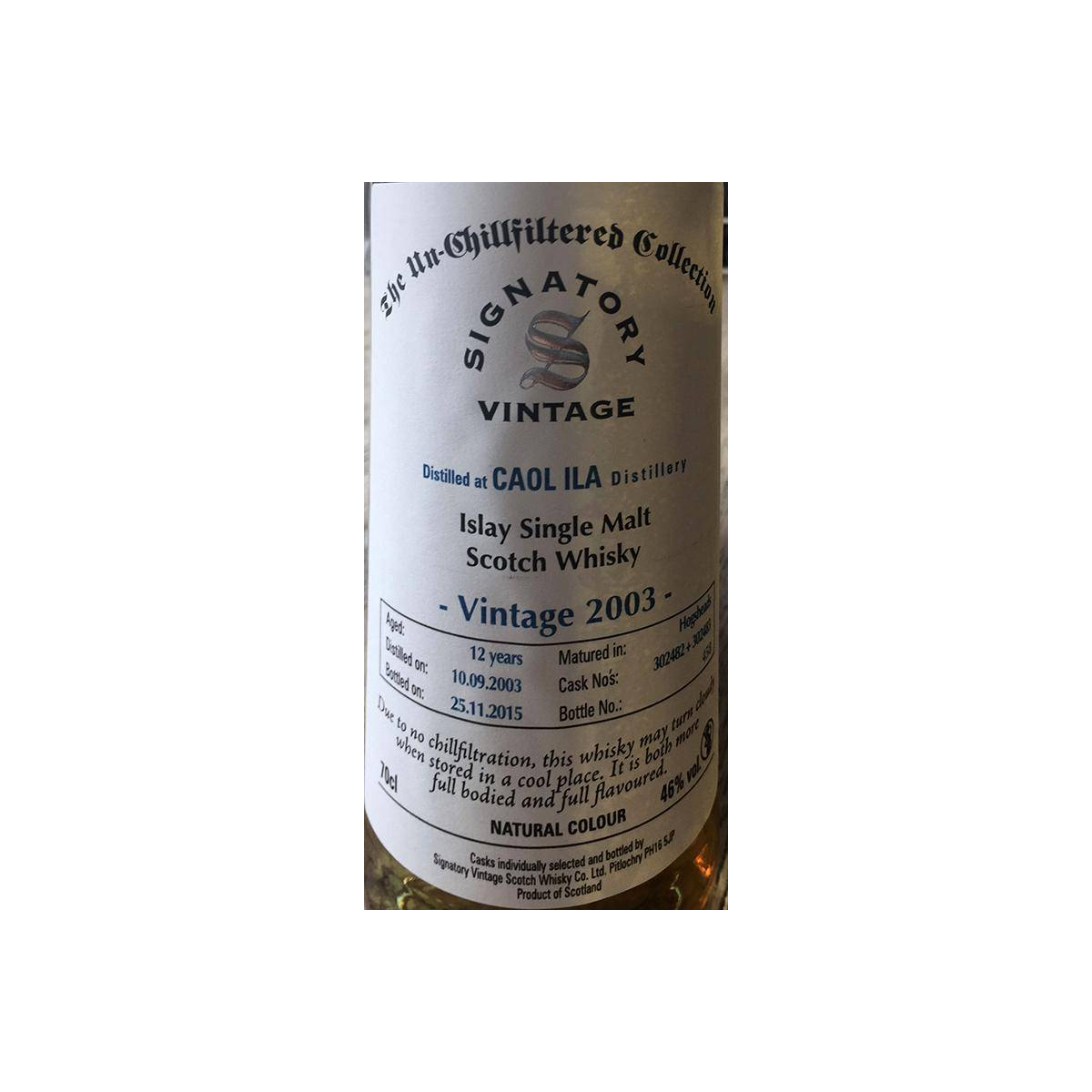 Caol Ila The Un-Chillfiltered Collection 2003 12 Years Single Malt Whisky