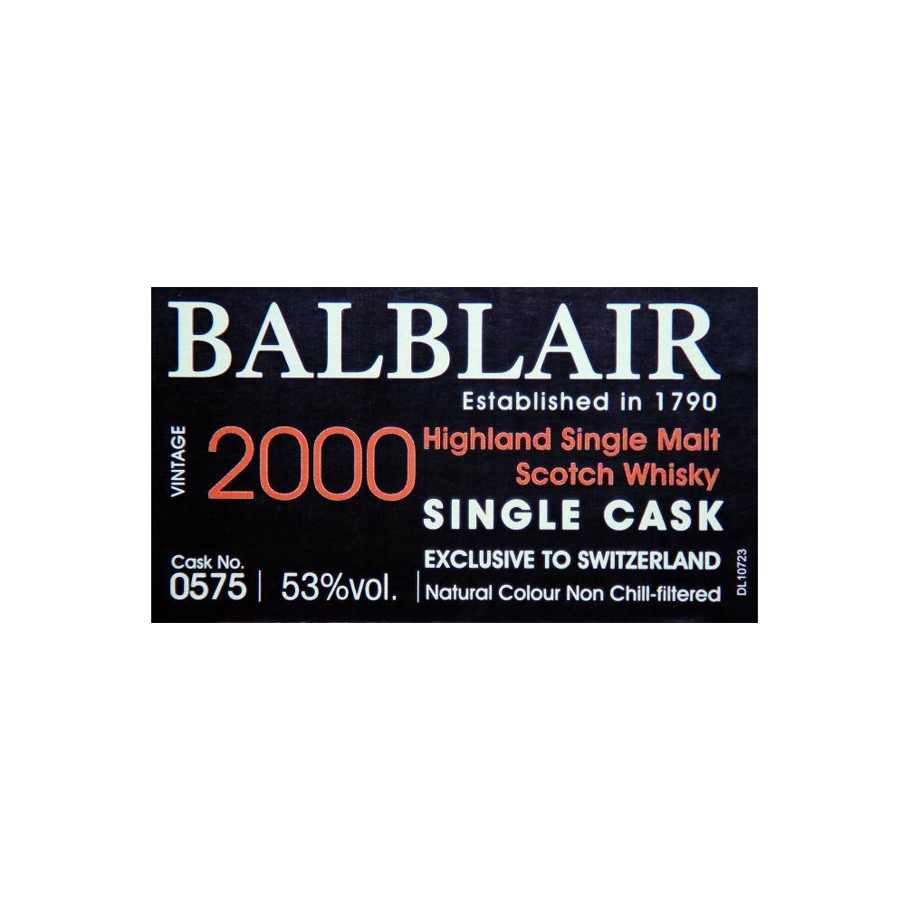 Balblair Single Cask 2000 14 Years Single Malt Whisky 2
