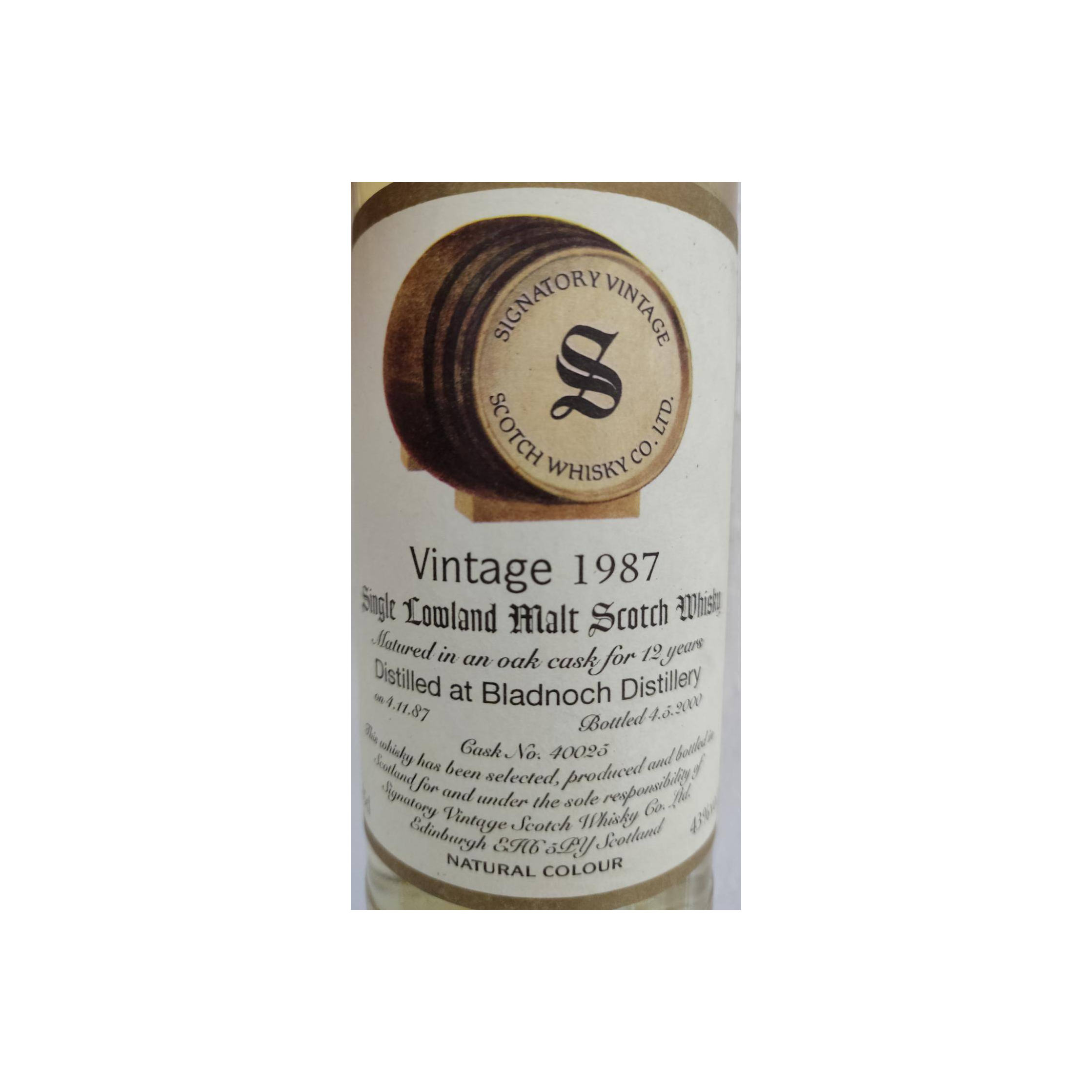 Bladnoch 1987 12 Years Single Malt Whisky