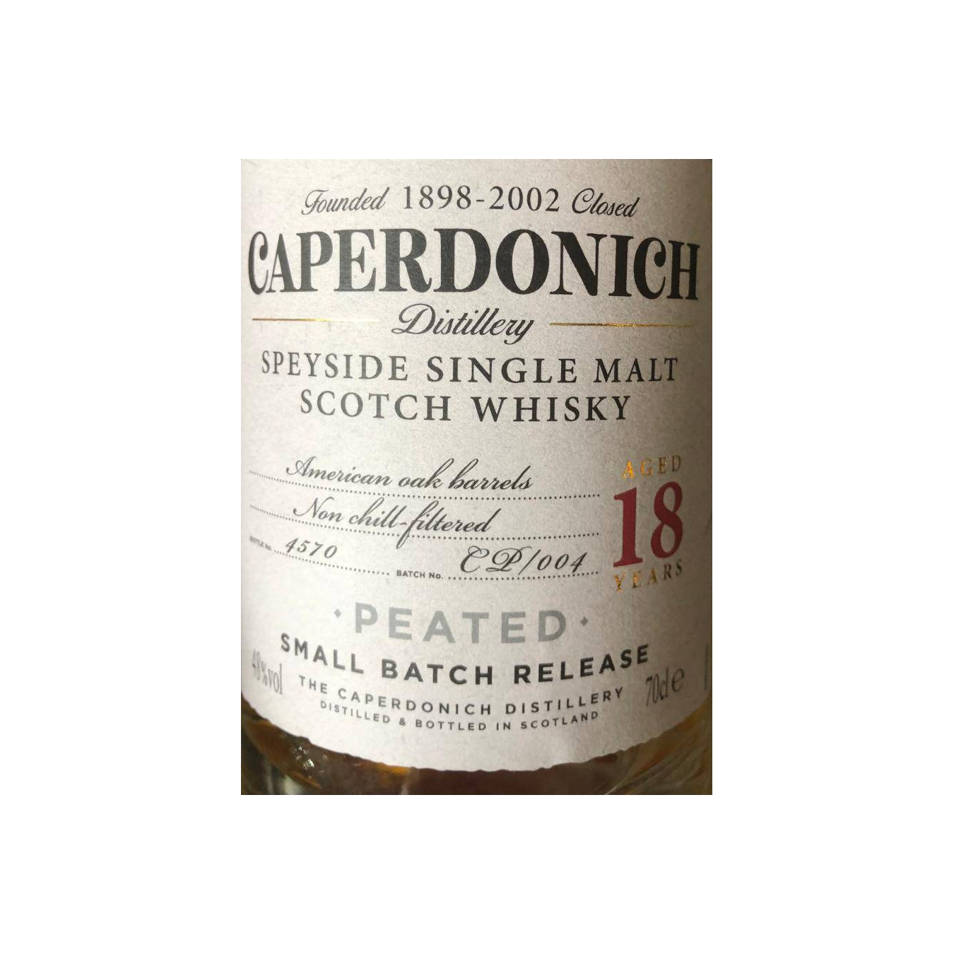 Caperdonich 18 Years Single Malt Whisky 3