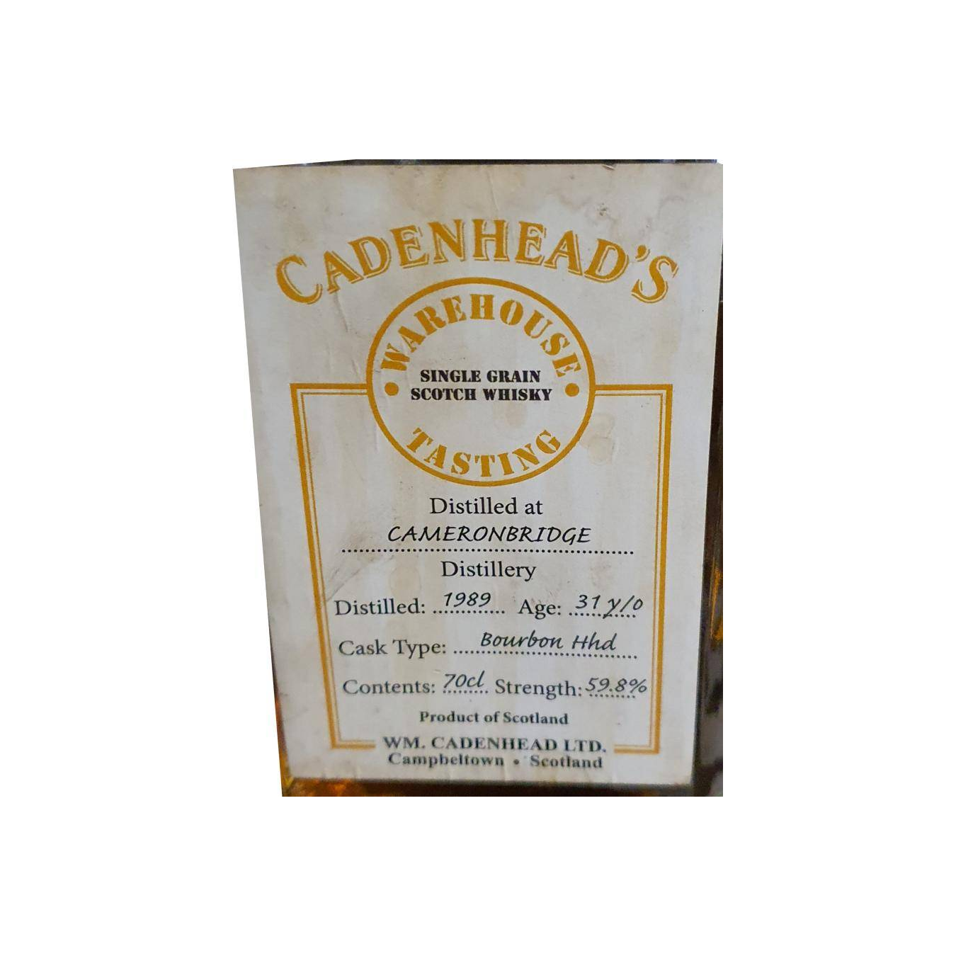 Cameronbridge 1989 31 Years Single Grain Whisky