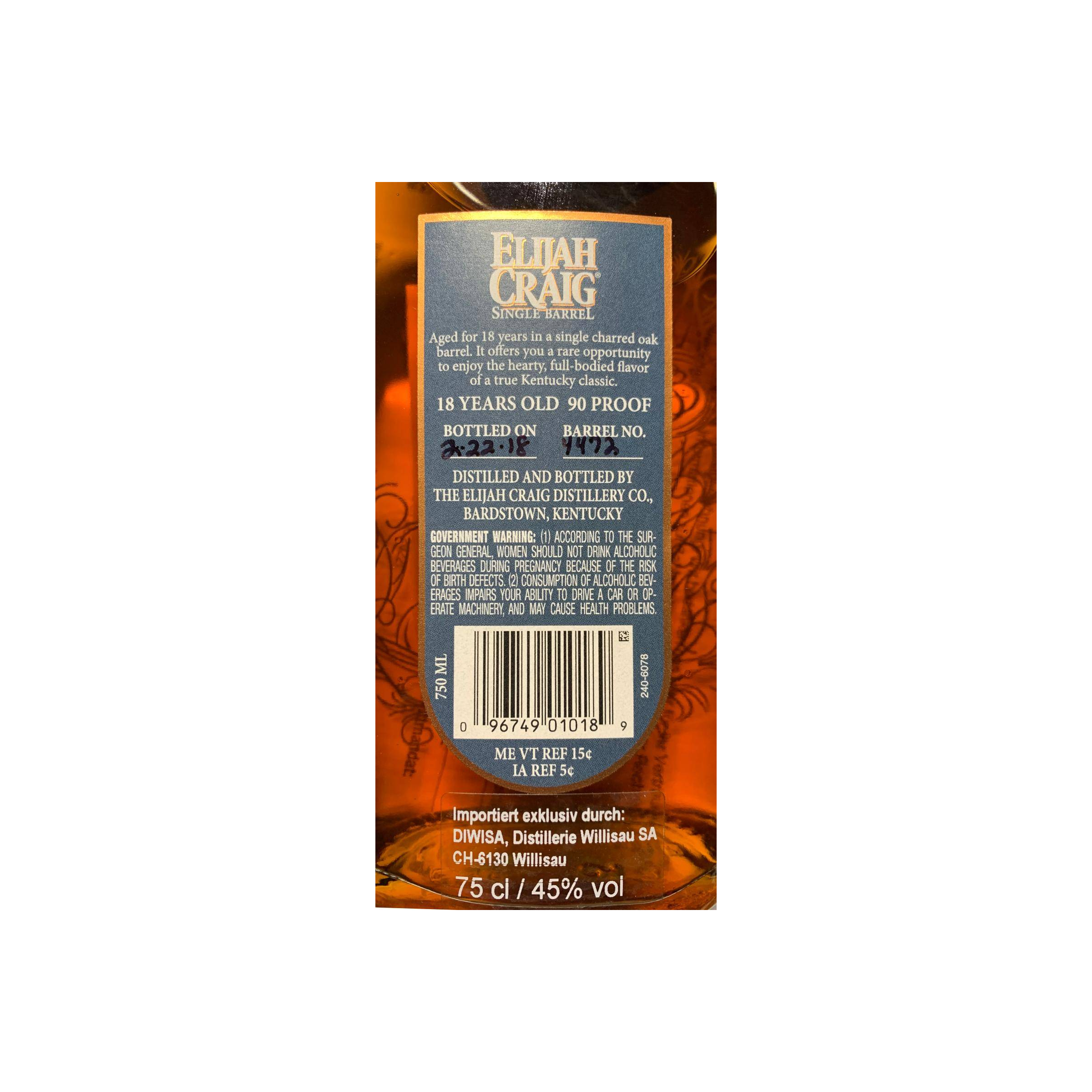 Elijah Craig Single Cask 18 Years Bourbon Whisky 3