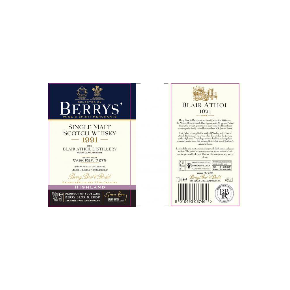 Blair Athol 1991 22 Years Single Malt Whisky