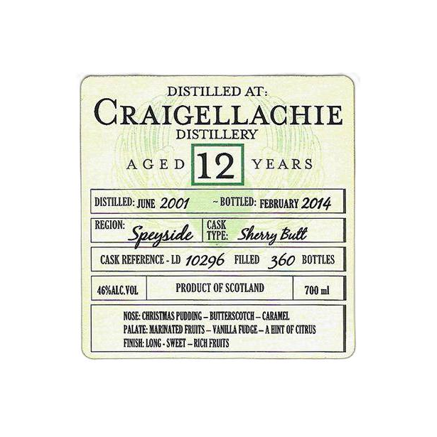 Craigellachie 2001 12 Years Single Malt Whisky 2