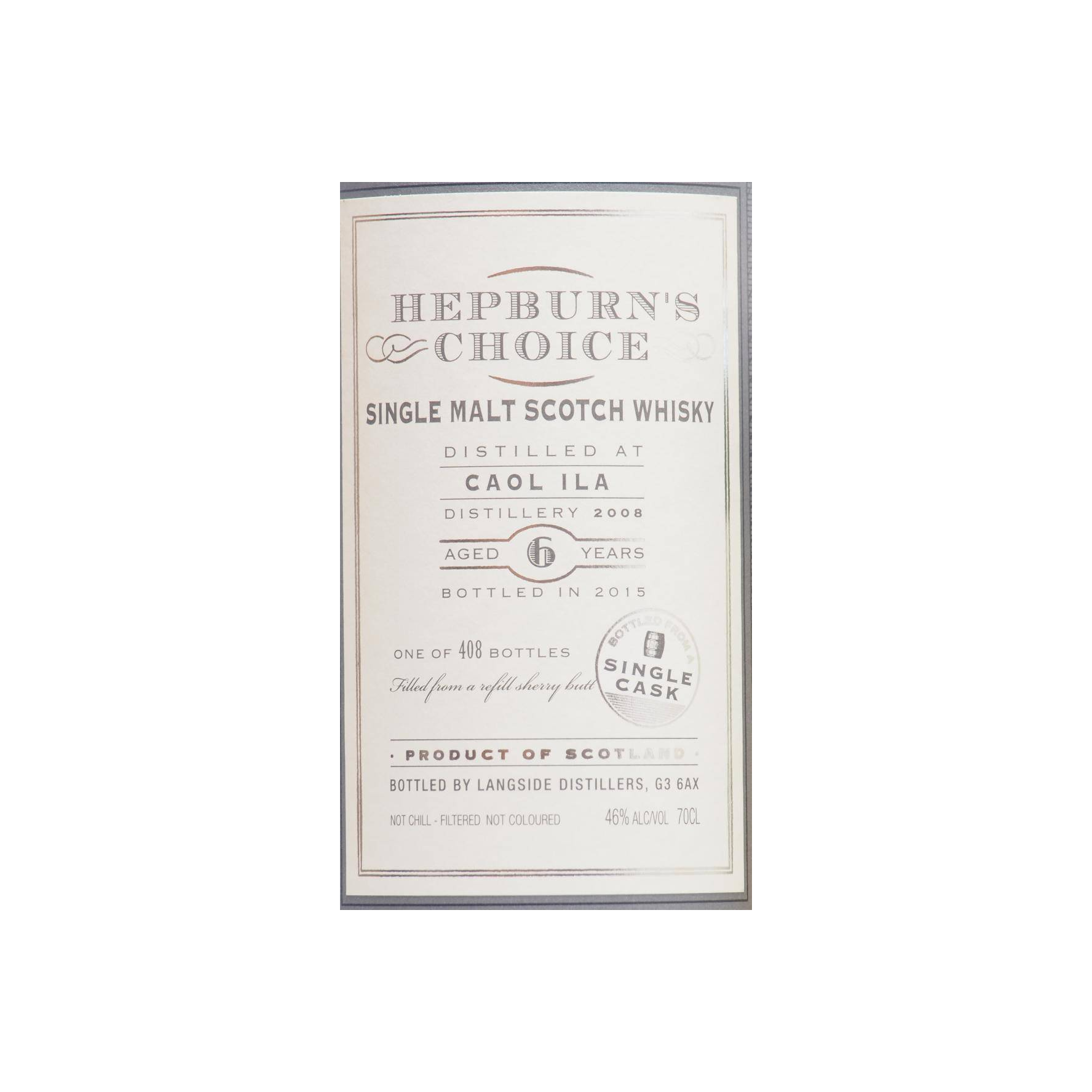 Caol Ila 2008 6 Years Single Malt Whisky 3