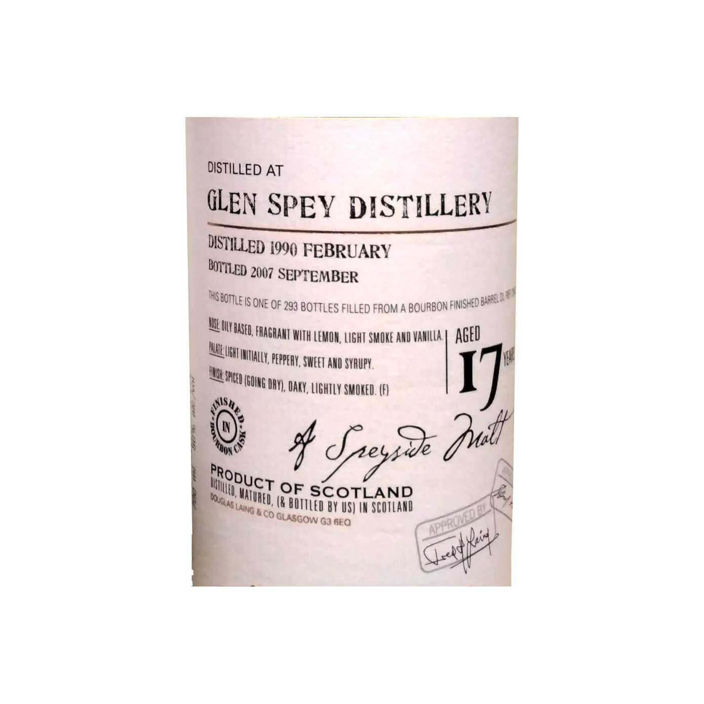 Glen Spey Old Malt Cask 1990 17 Years Single Malt Whisky 3