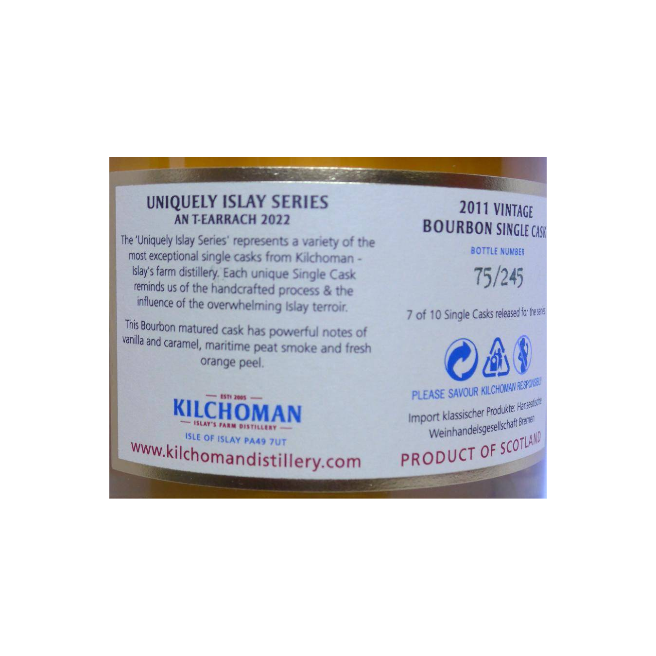 Kilchoman 2011 10 Years Single Malt Whisky 2