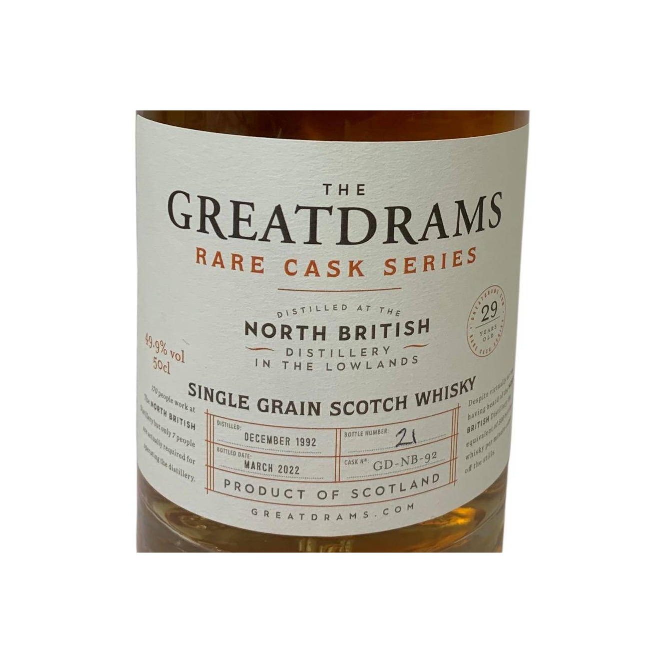 North British 1992 29 Years Single Grain Whisky 2