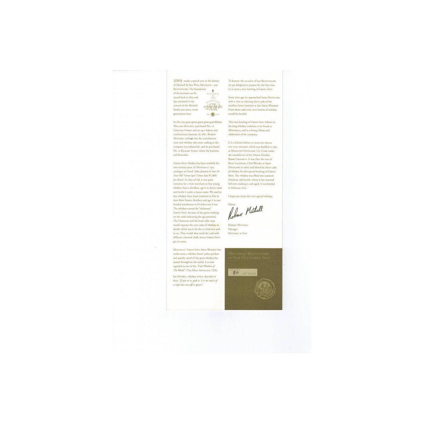 Green Spot 10 Years Single Pot Still Whisky