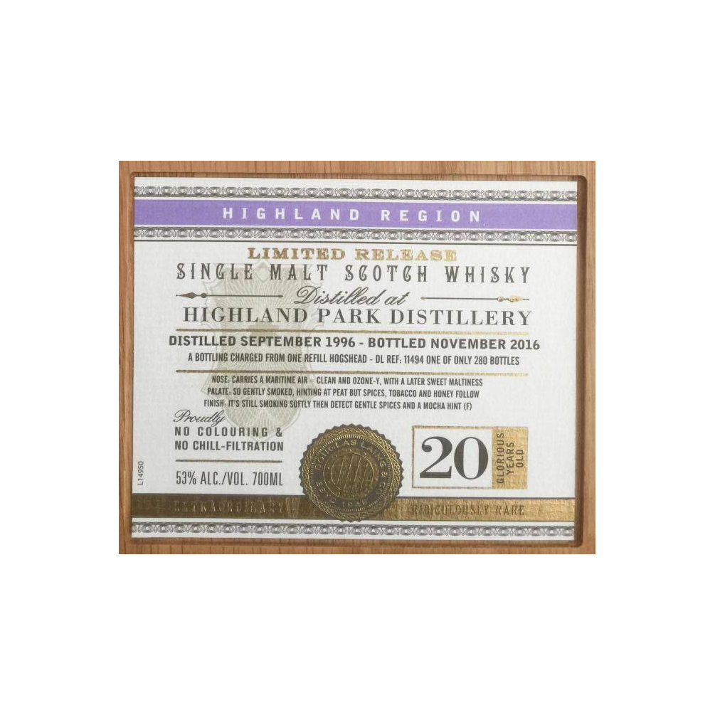 Highland Park 1996 20 Years Single Malt Whisky 2