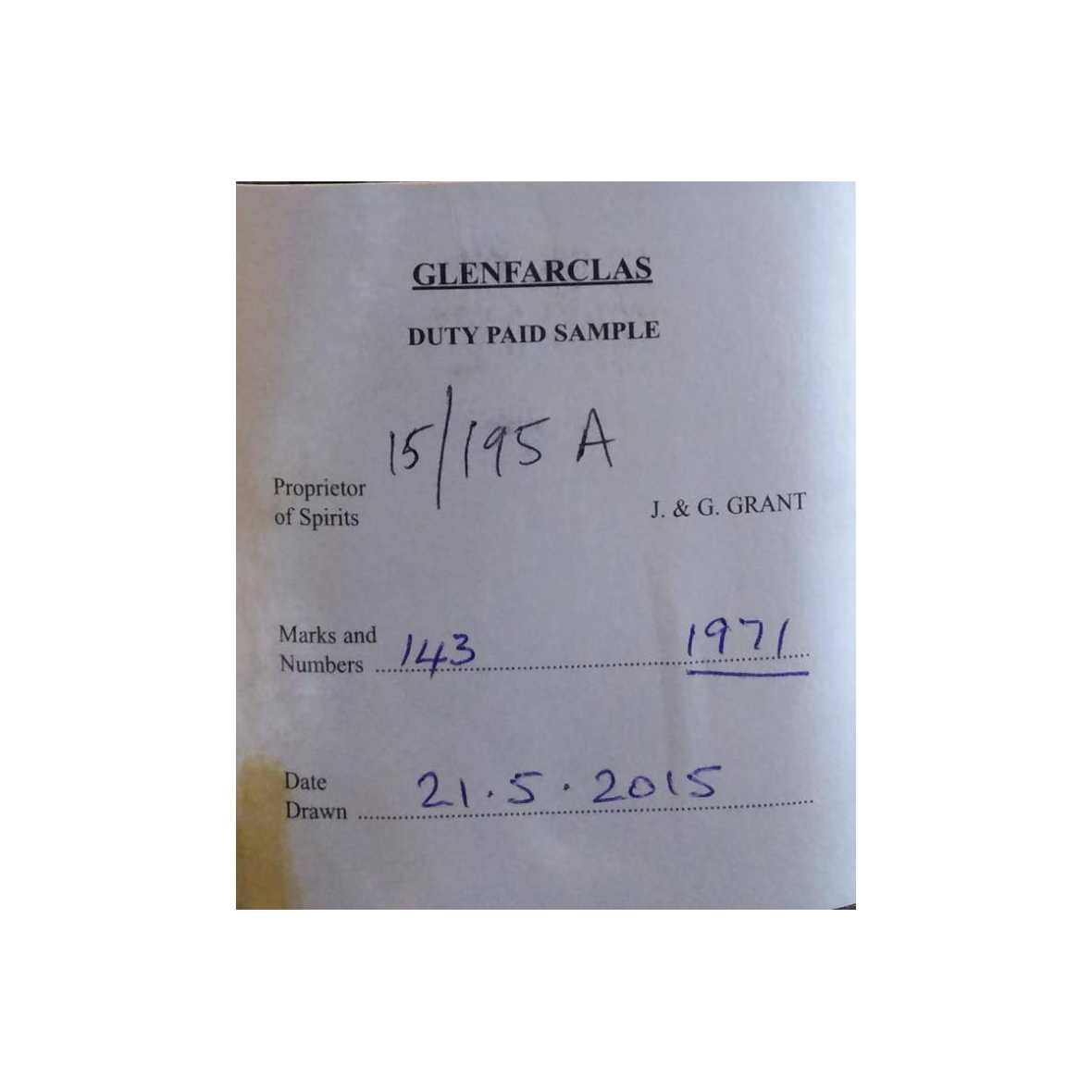 Glenfarclas 1971 44 Years Single Malt Whisky