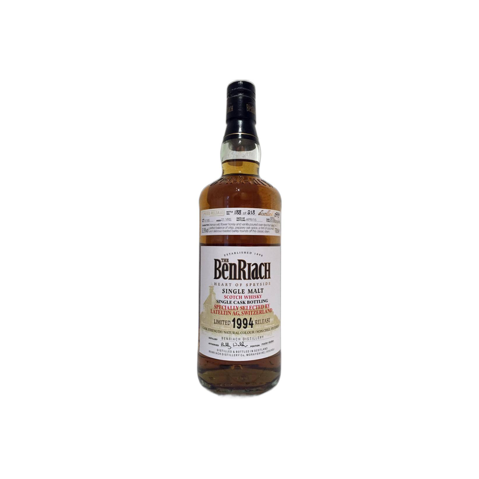 BenRiach Individual Cask Bottling 1994 21 Years Single Malt Whisky