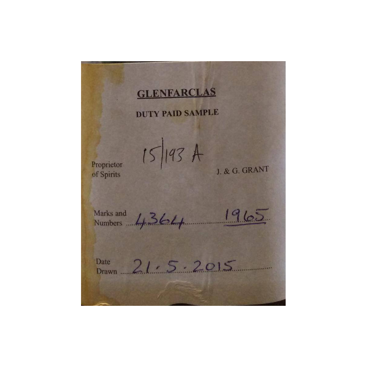 Glenfarclas 1965 49 Years Single Malt Whisky