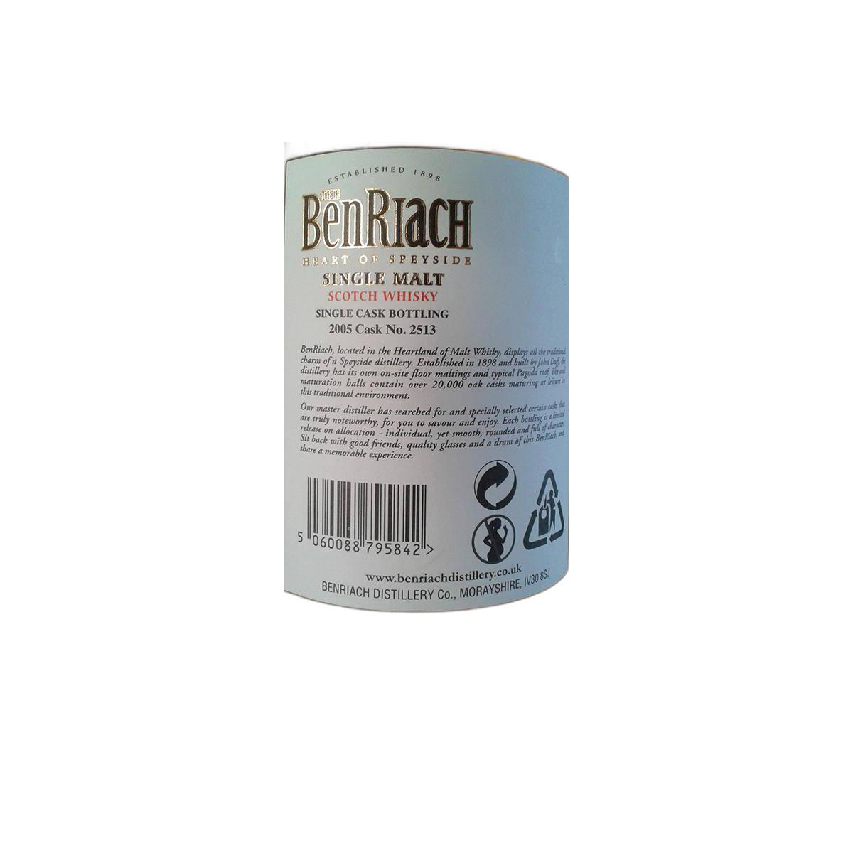 BenRiach Individual Cask Bottling 2005 7 Years Single Malt Whisky 2