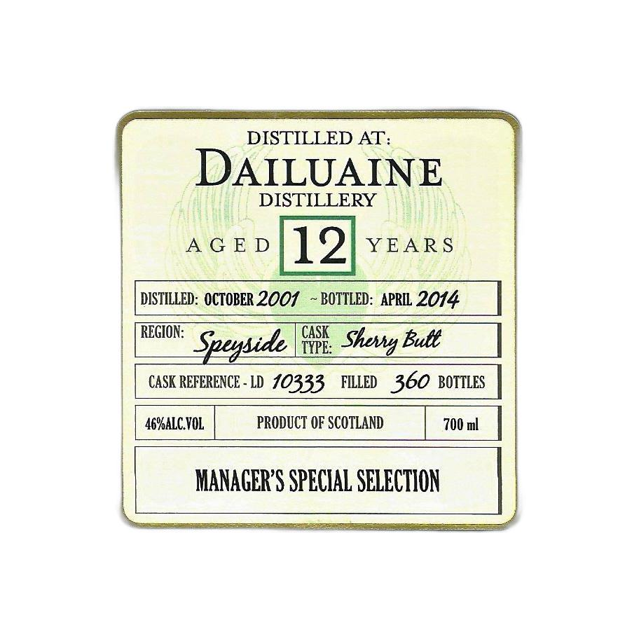 Dailuaine 2001 12 Years Single Malt Whisky