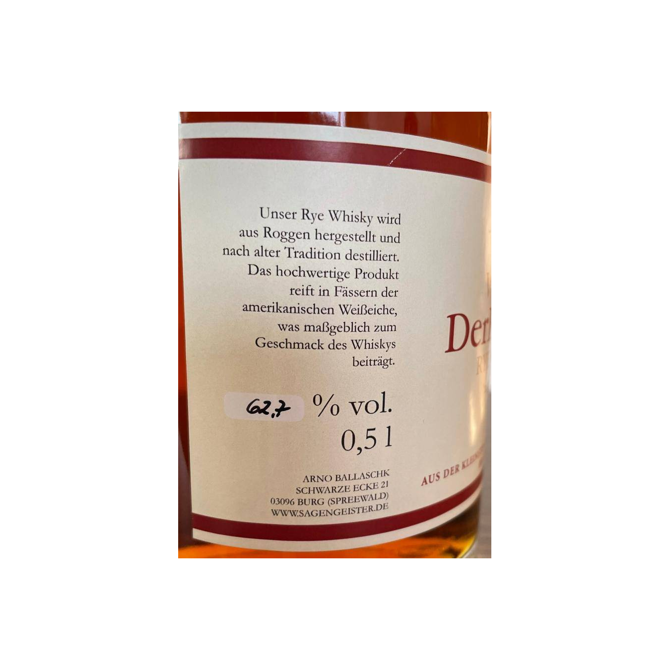 Der Kolonist Rye Whisky 2