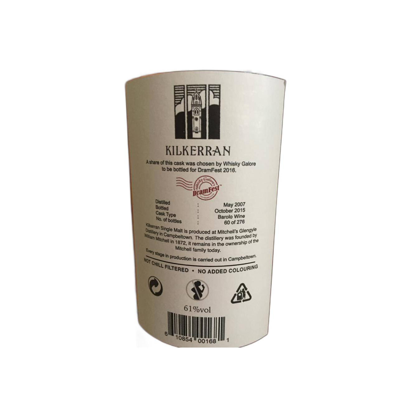 Kilkerran Single Cask 2007 8 Years Single Malt Whisky 2