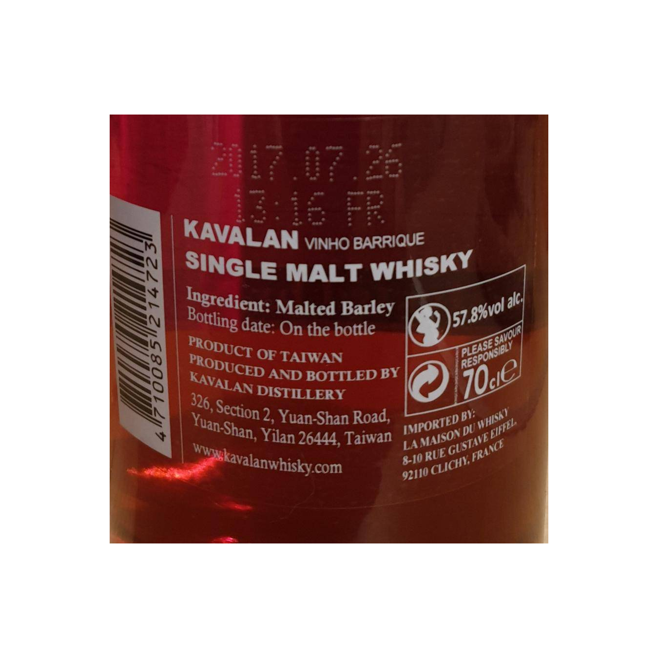 Kavalan Vinho Barrique Single Malt Whisky 3