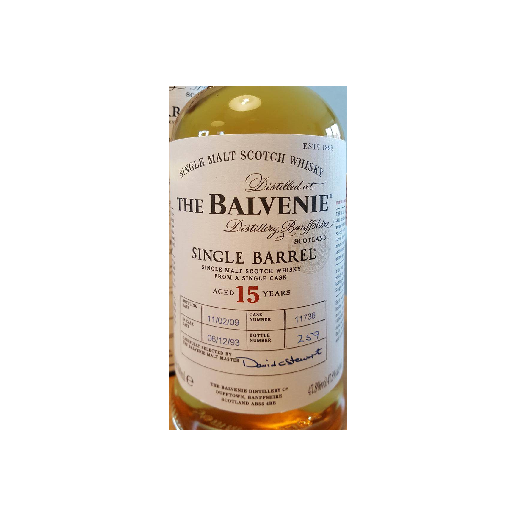 The Balvenie Single Cask 1993 15 Years Single Malt Whisky 2