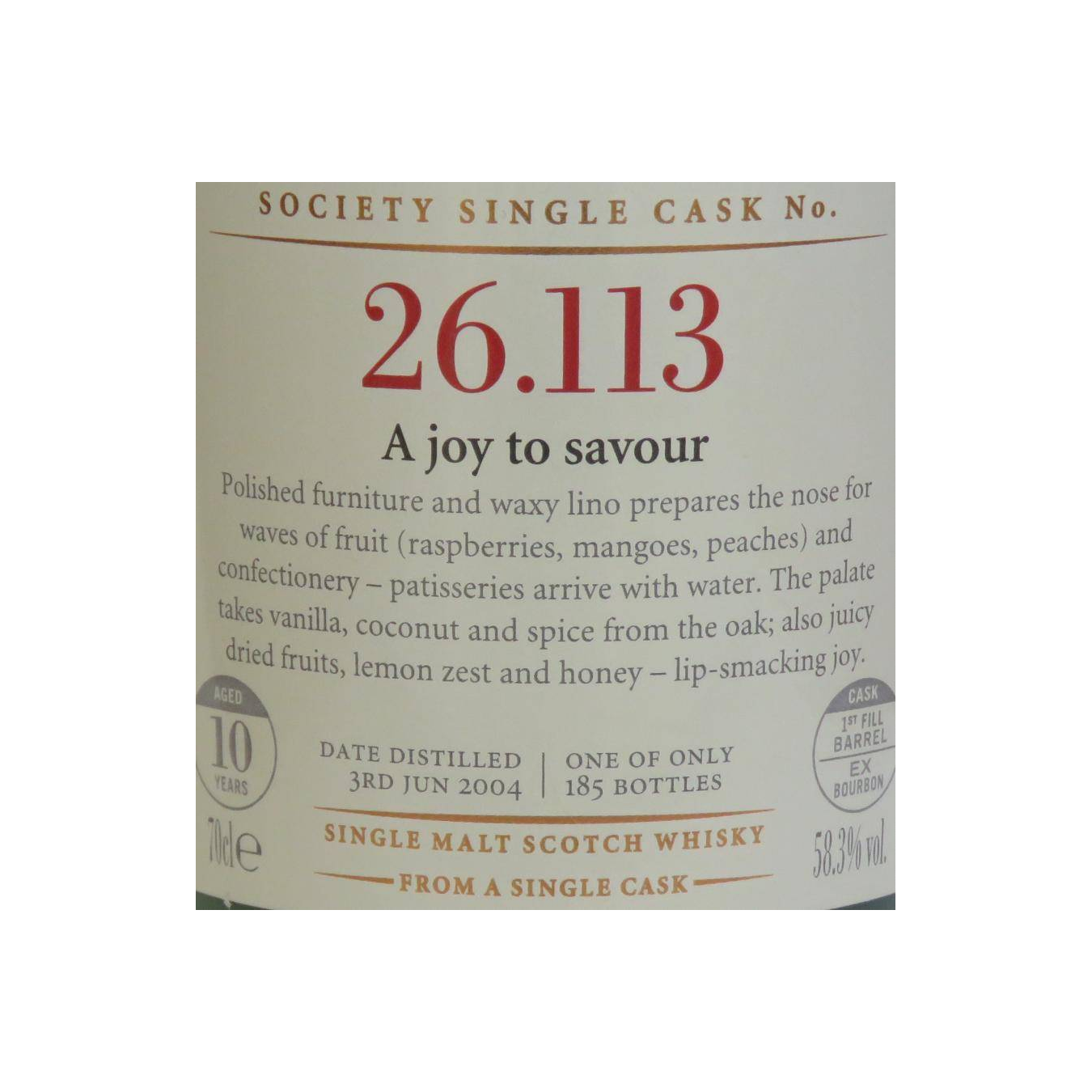 The Scotch Malt Whisky Society 2004 10 Years Single Malt Whisky 2