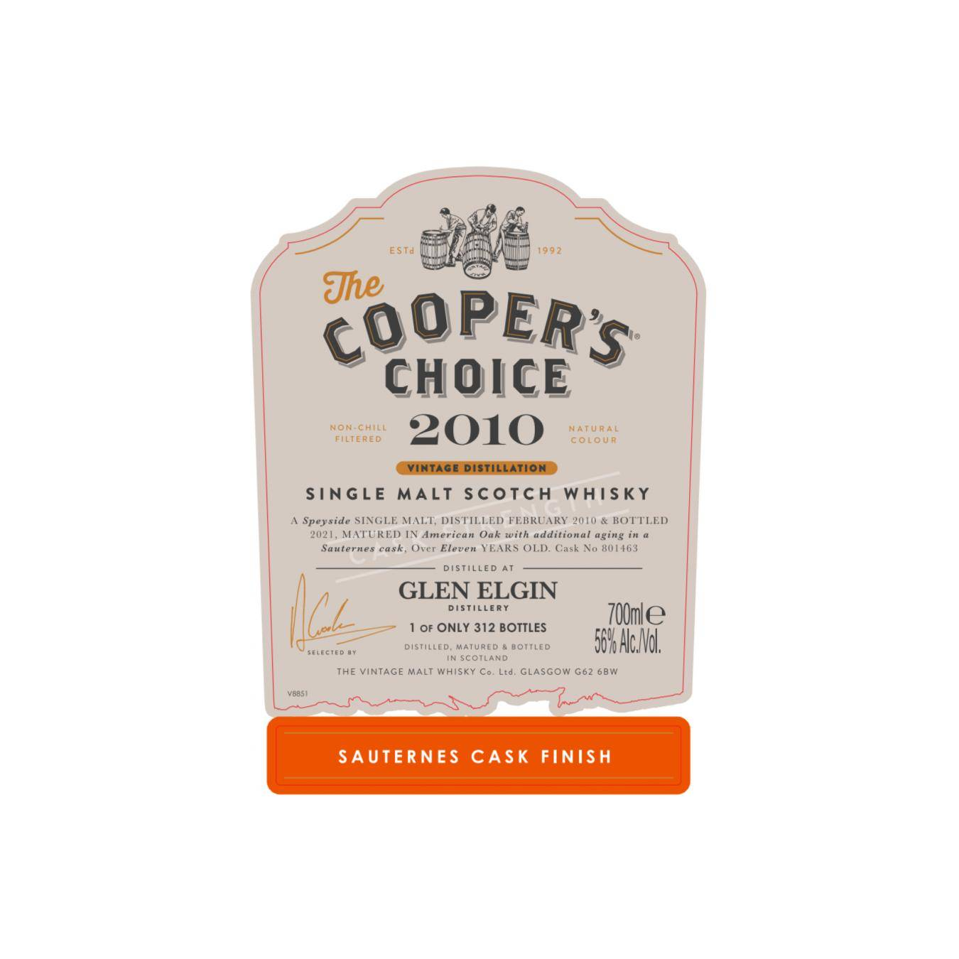 Glen Elgin The Cooper's Choice 2010 11 Years Single Malt Whisky 2
