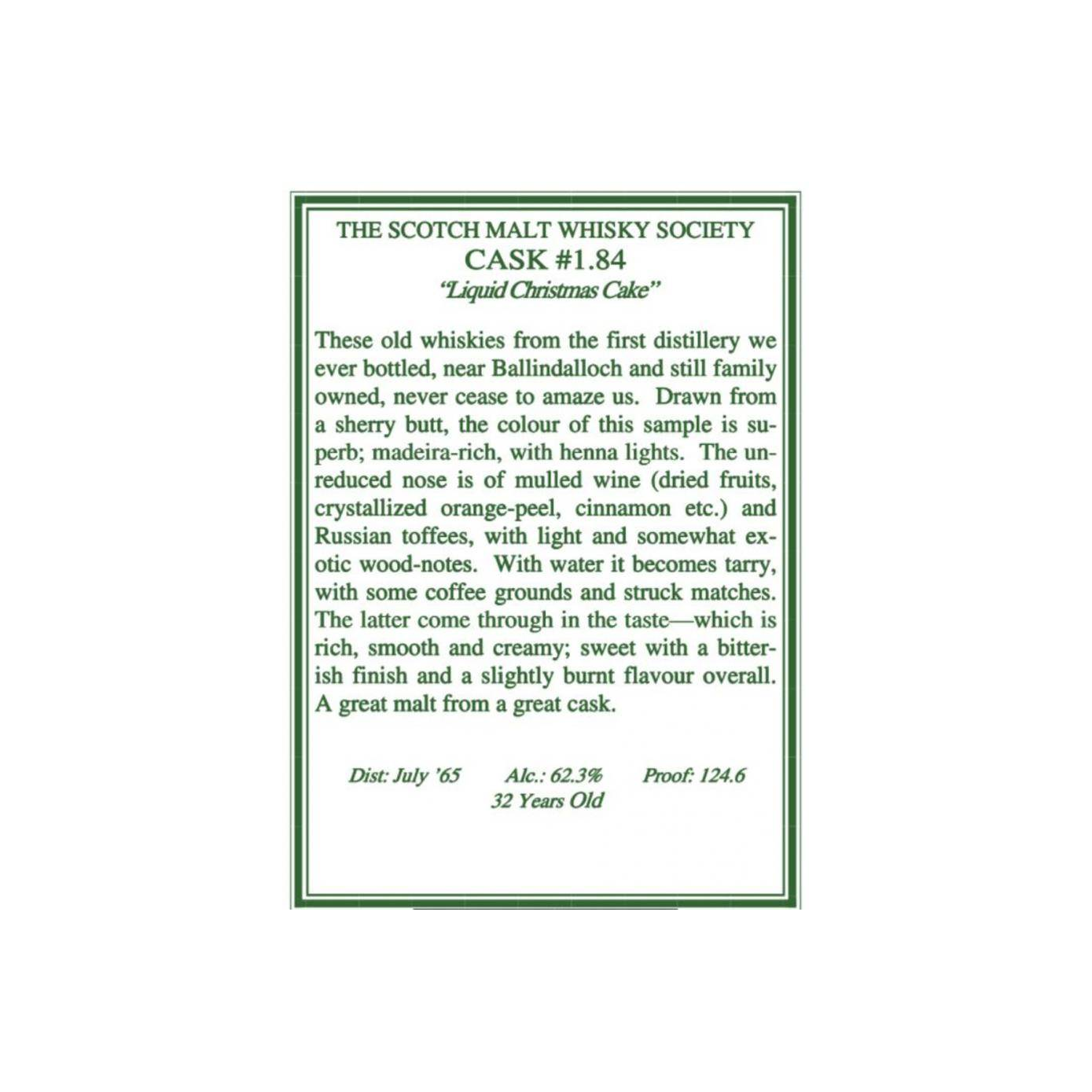 The Scotch Malt Whisky Society 1965 32 Years Single Malt Whisky