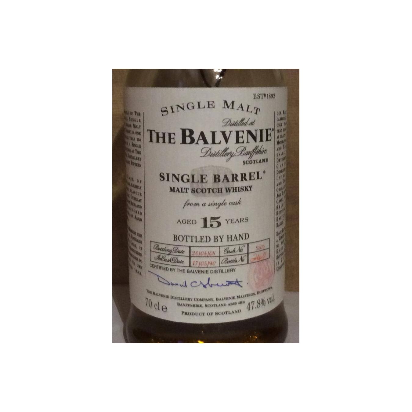 The Balvenie Single Cask 1990 15 Years Single Malt Whisky