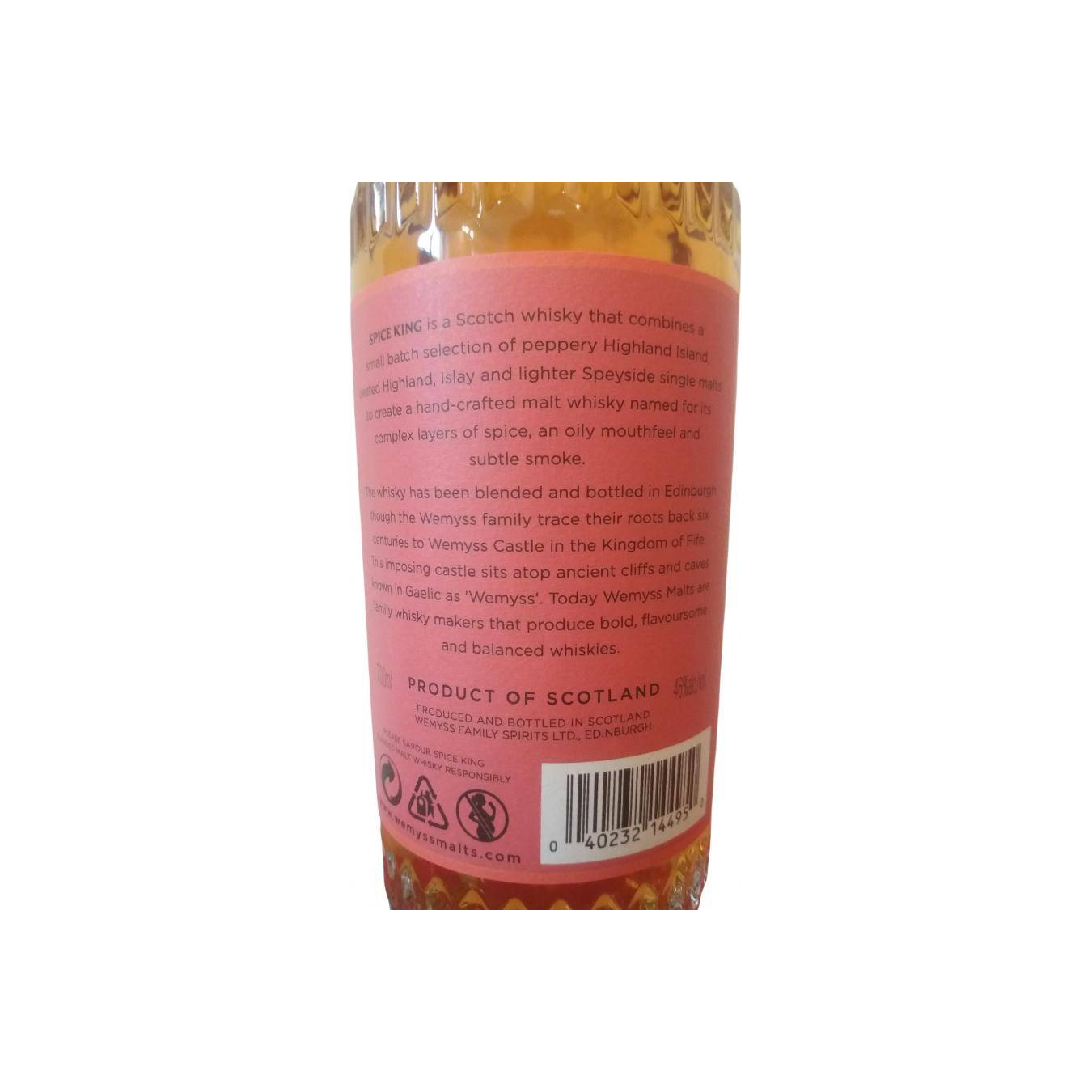 Spice King Blended Malt Scotch Whisky Wy 3