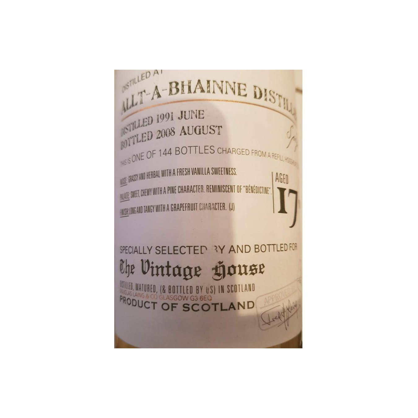 Allt-A-Bhainne Old Malt Cask 1991 17 Years Single Malt Whisky