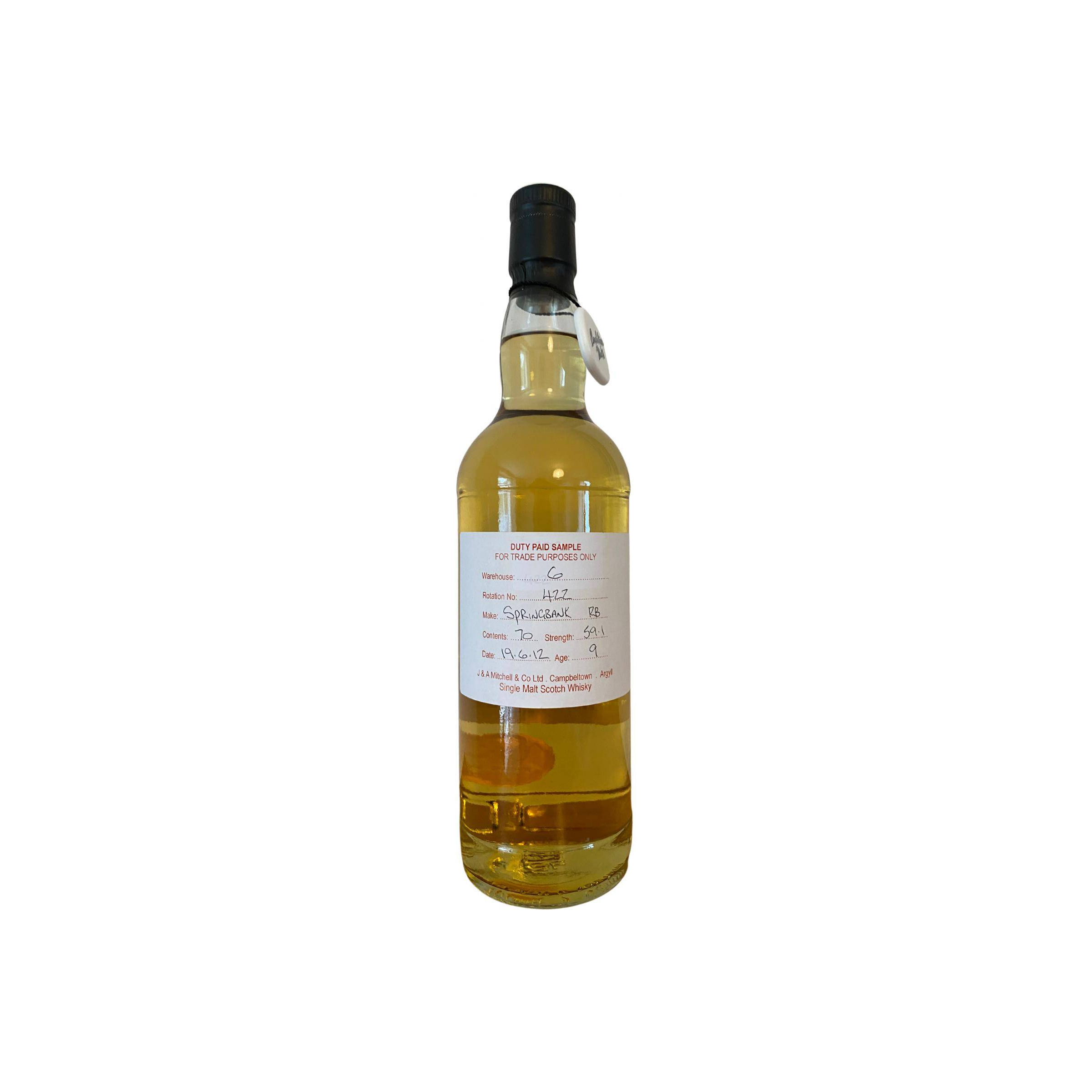 Springbank Duty Paid Sample - For Trade Purposes Only 2012 9 Years Single Malt Whisky