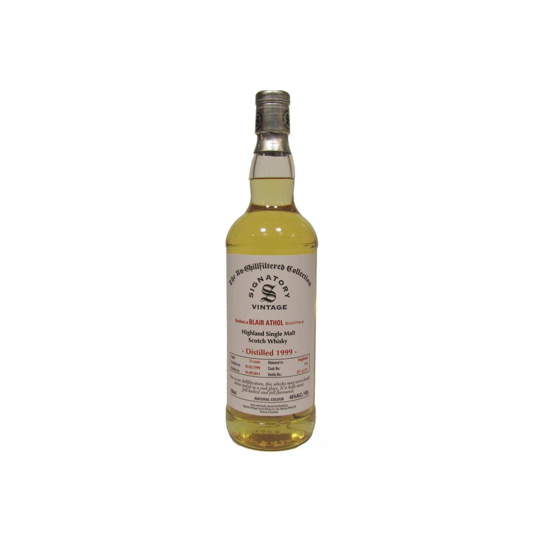 Blair Athol The Un-Chillfiltered Collection 1999 12 Years Single Malt Whisky