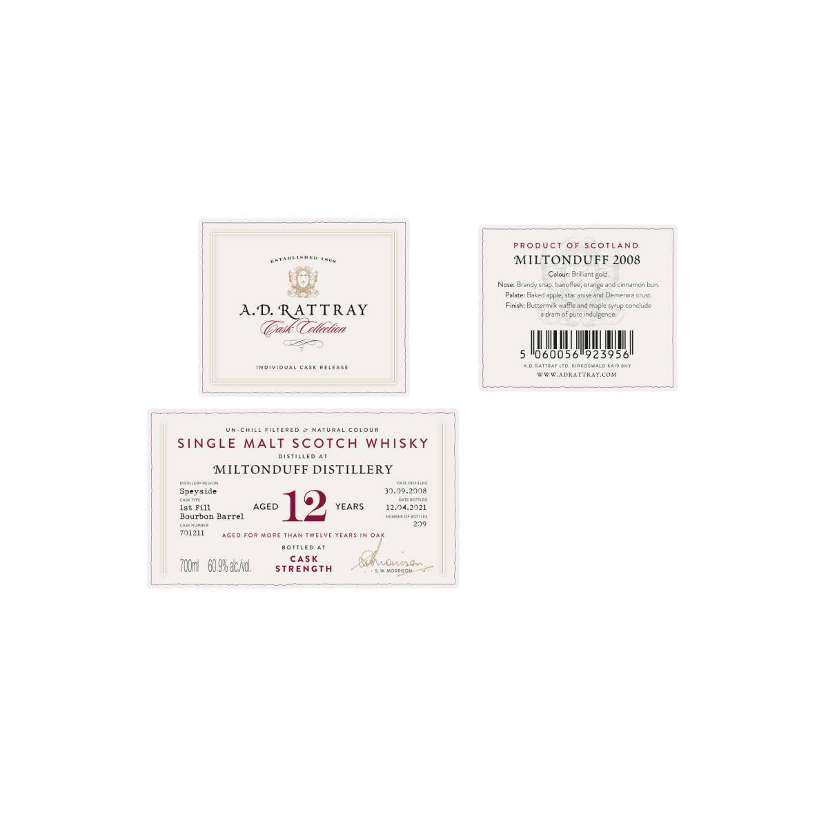 Miltonduff 2008 12 Years Single Malt Whisky