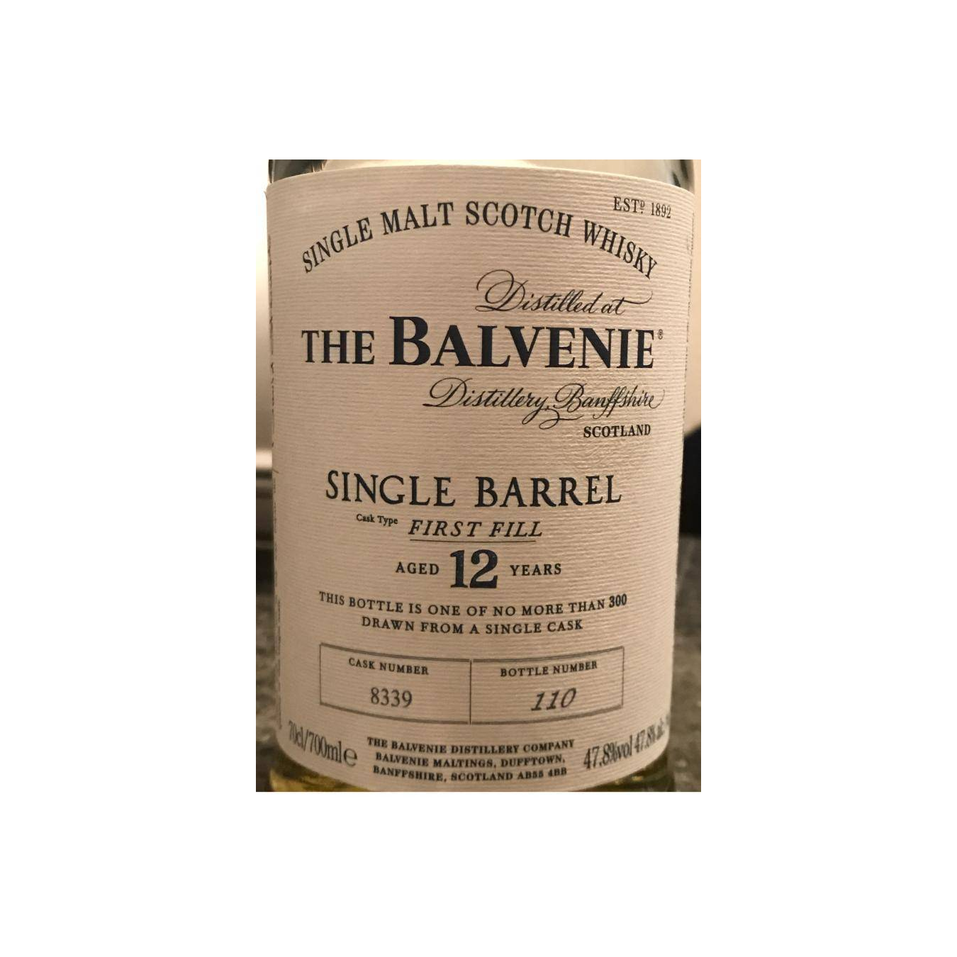 The Balvenie Single Cask 12 Years Single Malt Whisky
