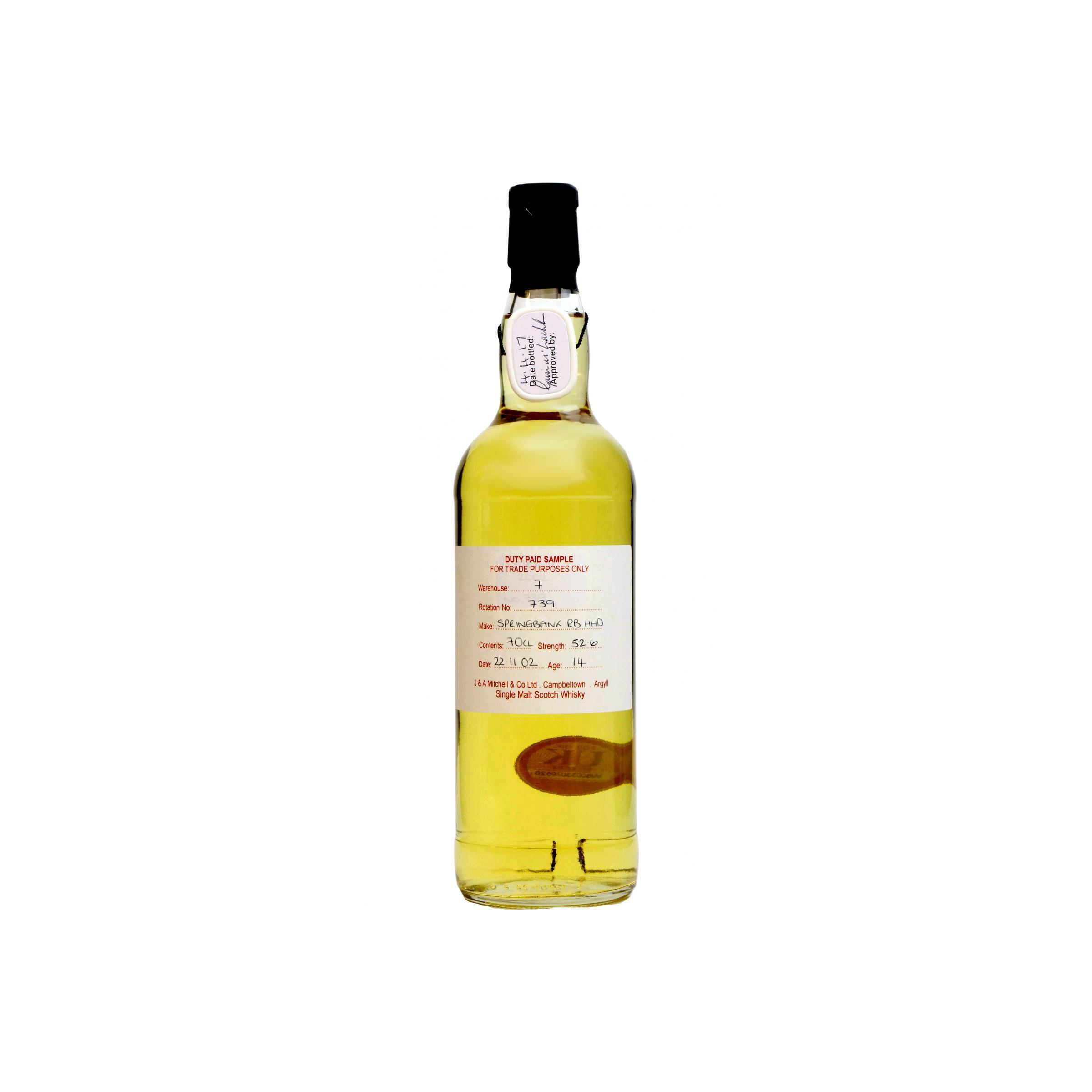 Springbank Duty Paid Sample - For Trade Purposes Only 2002 14 Years Single Malt Whisky