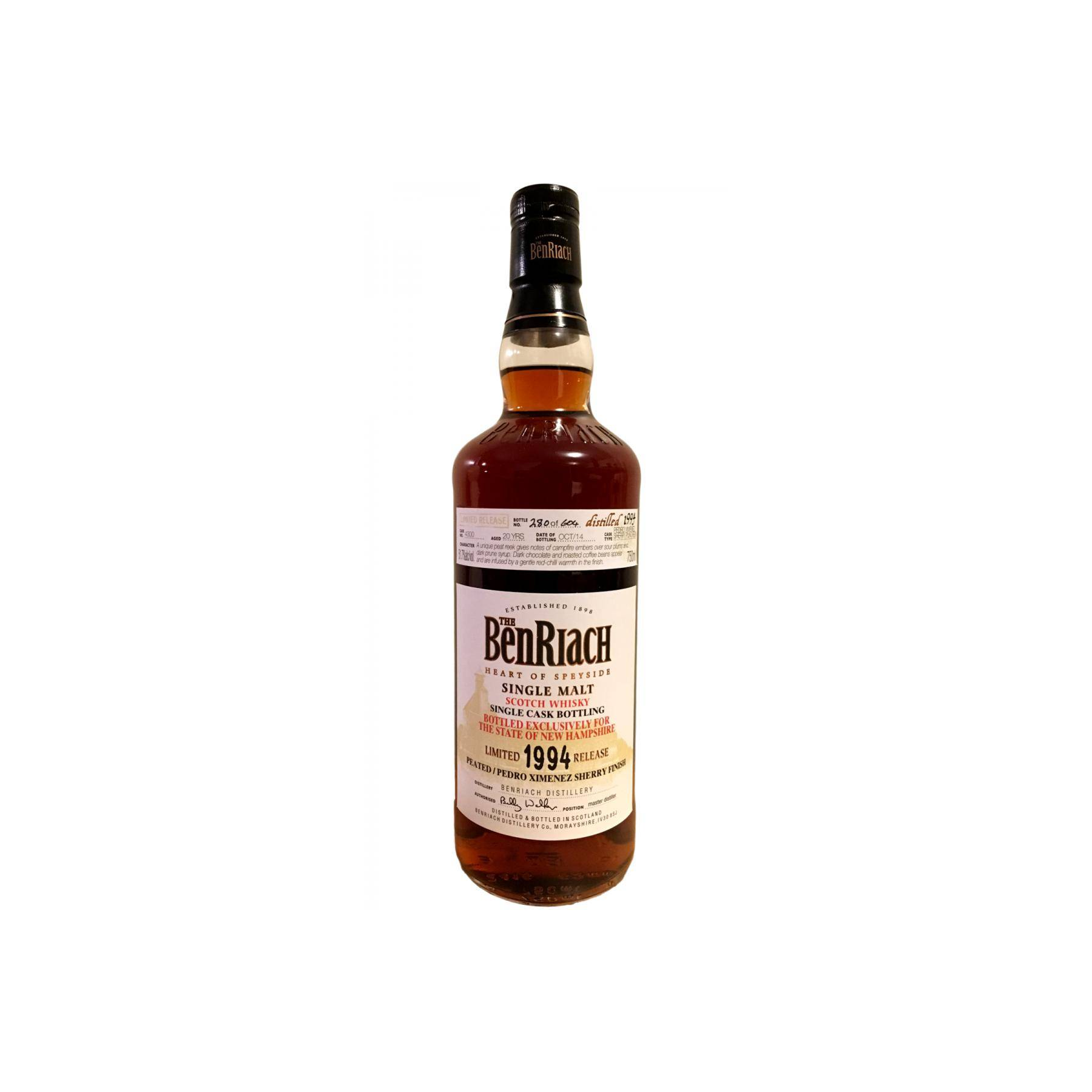 BenRiach Individual Cask Bottling 1994 20 Years Single Malt Whisky