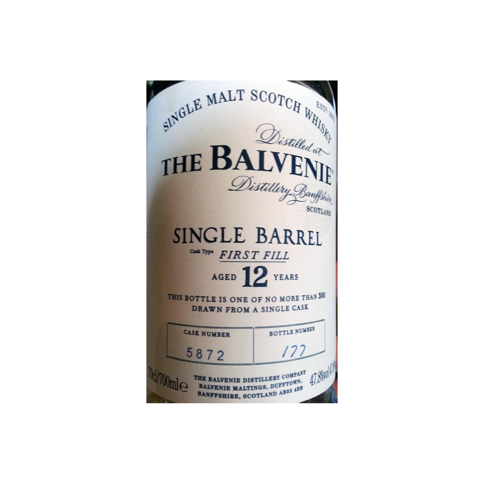 The Balvenie Single Cask 12 Years Single Malt Whisky