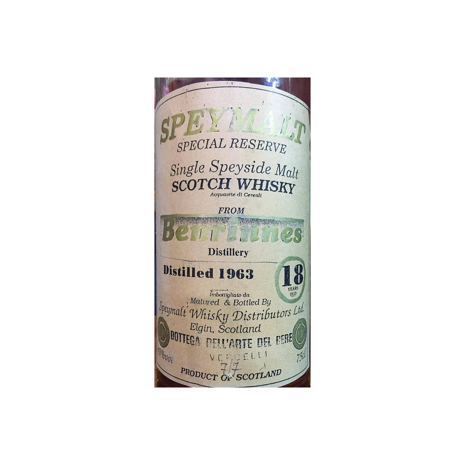 Benrinnes 1963 18 Years Single Malt Whisky