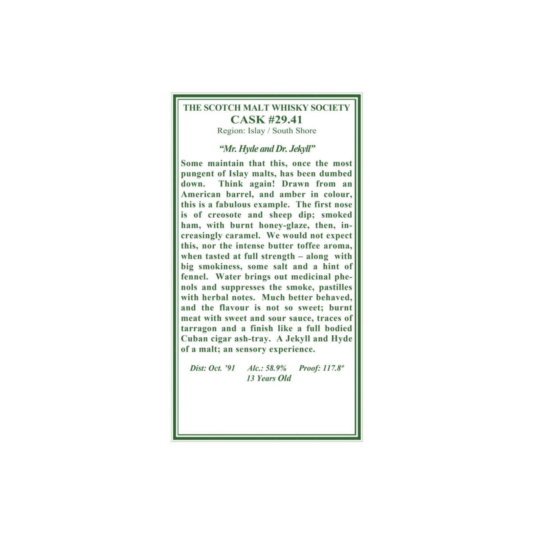 The Scotch Malt Whisky Society 1991 13 Years Single Malt Whisky 2
