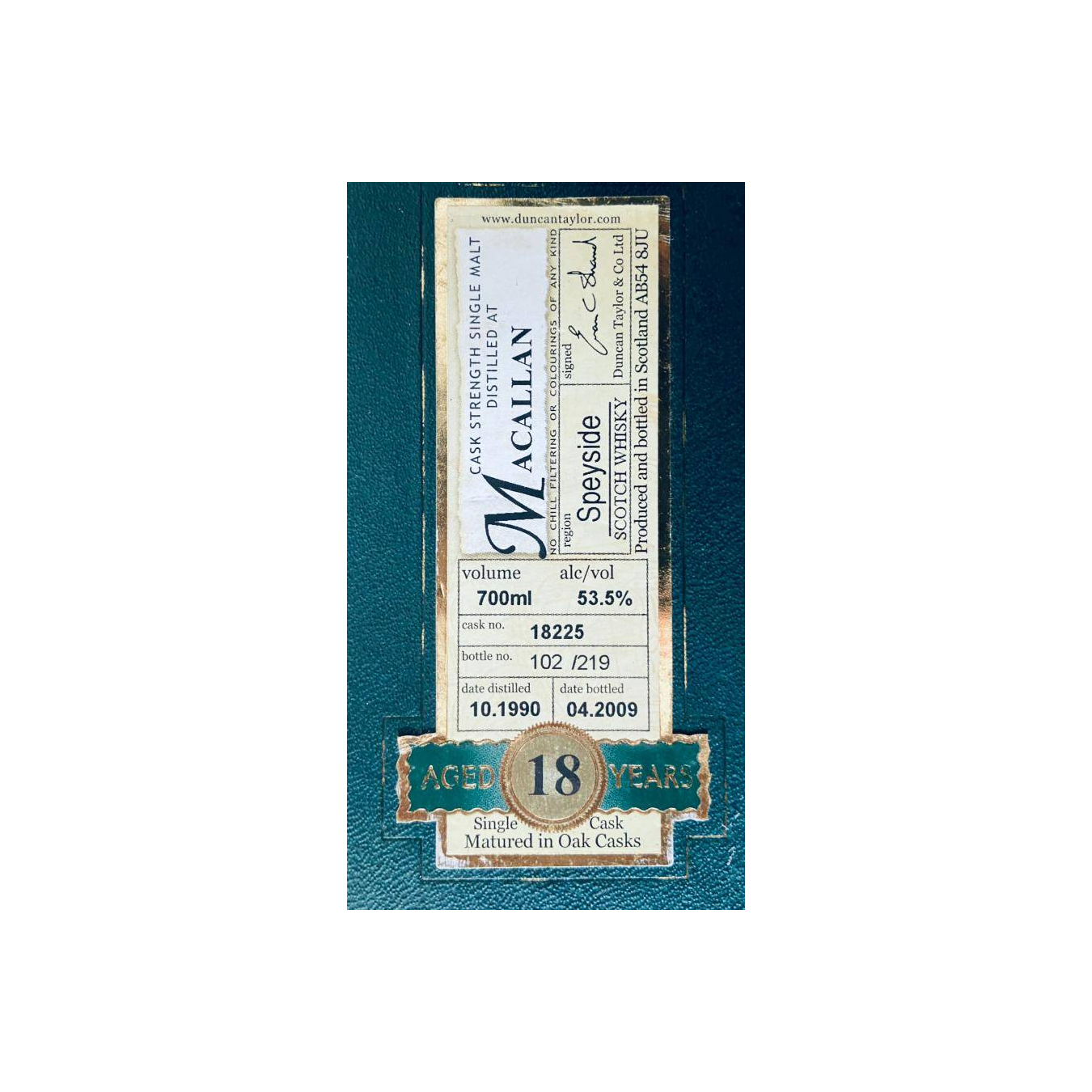 The Macallan Rare Auld 1990 18 Years Single Malt Whisky