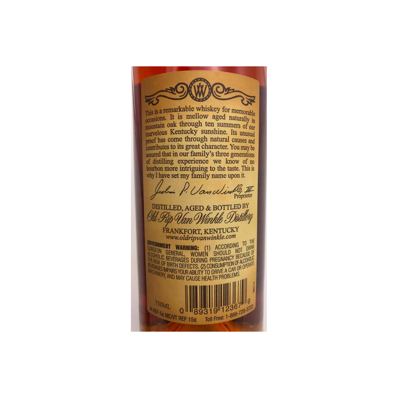Pappy Van Winkle's 10 Years Bourbon Whisky 3