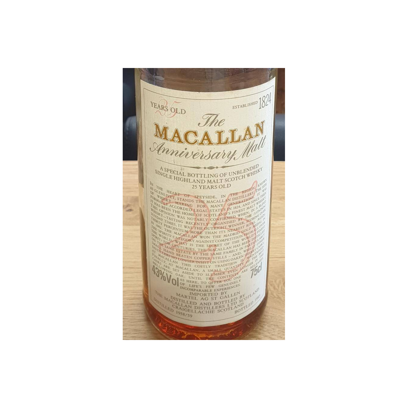 The Macallan 1958 25 Years Single Malt Whisky