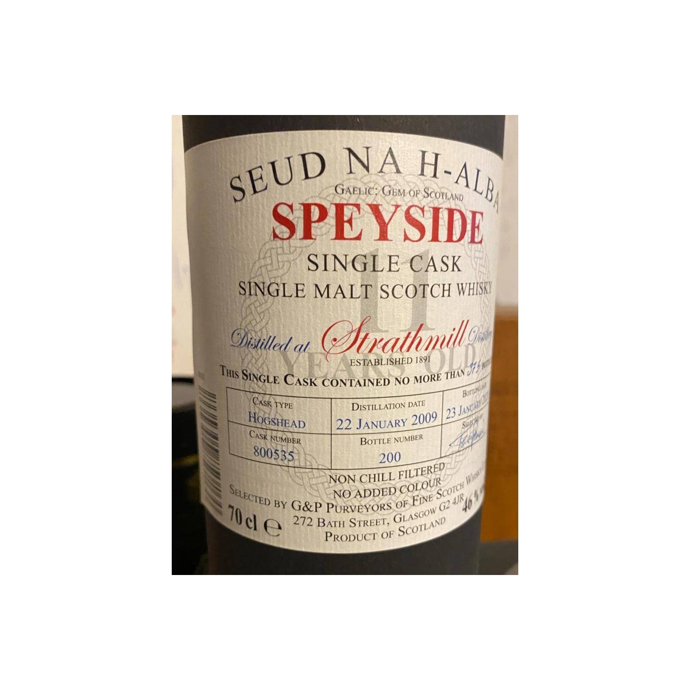 Strathmill 2009 11 Years Single Malt Whisky