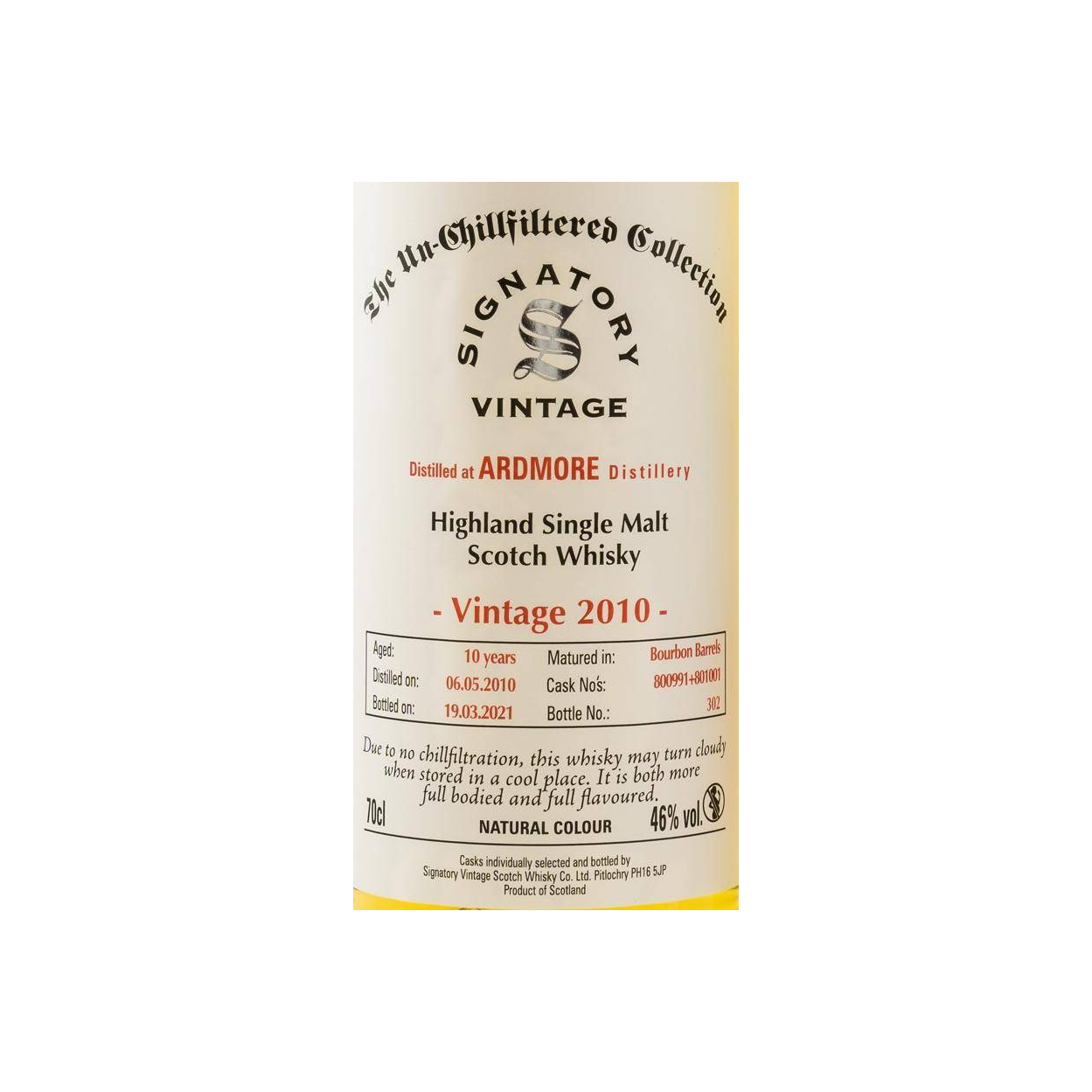 Ardmore The Un-Chillfiltered Collection 2010 10 Years Single Malt Whisky 2