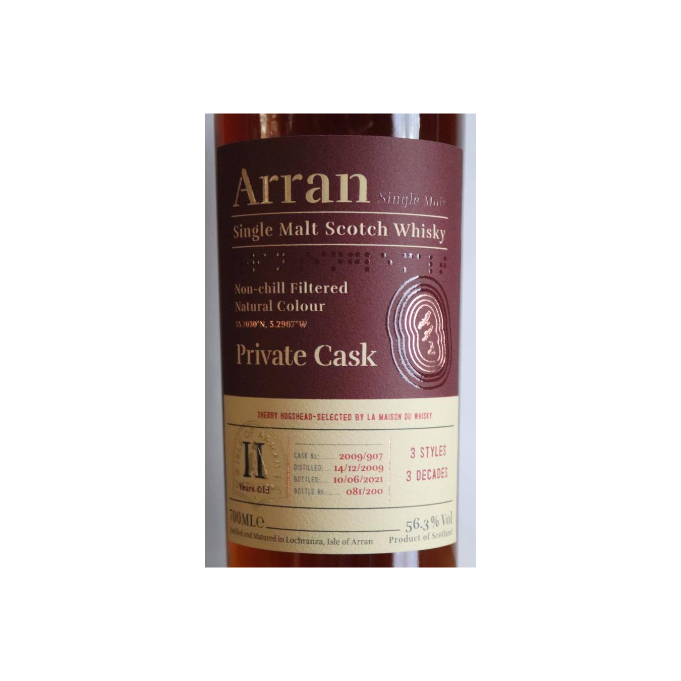 Arran Single Cask 2009 11 Years Single Malt Whisky 2