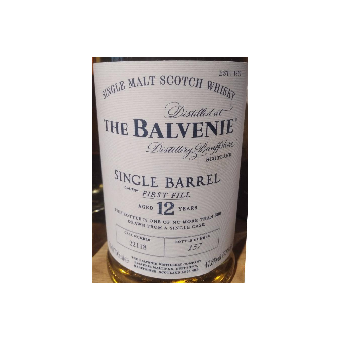 The Balvenie Single Cask 12 Years Single Malt Whisky