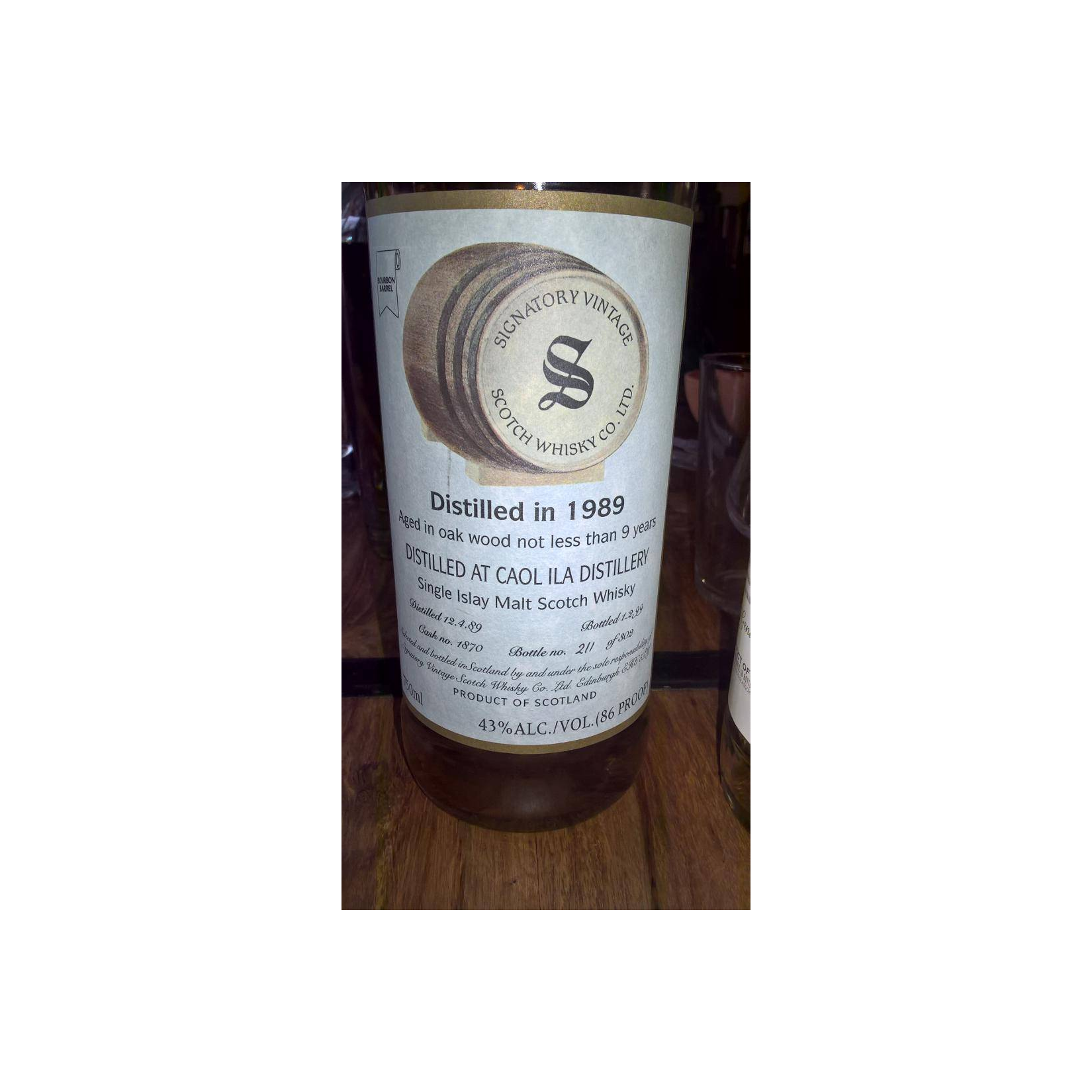 Caol Ila Vintage Collection 1989 9 Years Single Malt Whisky