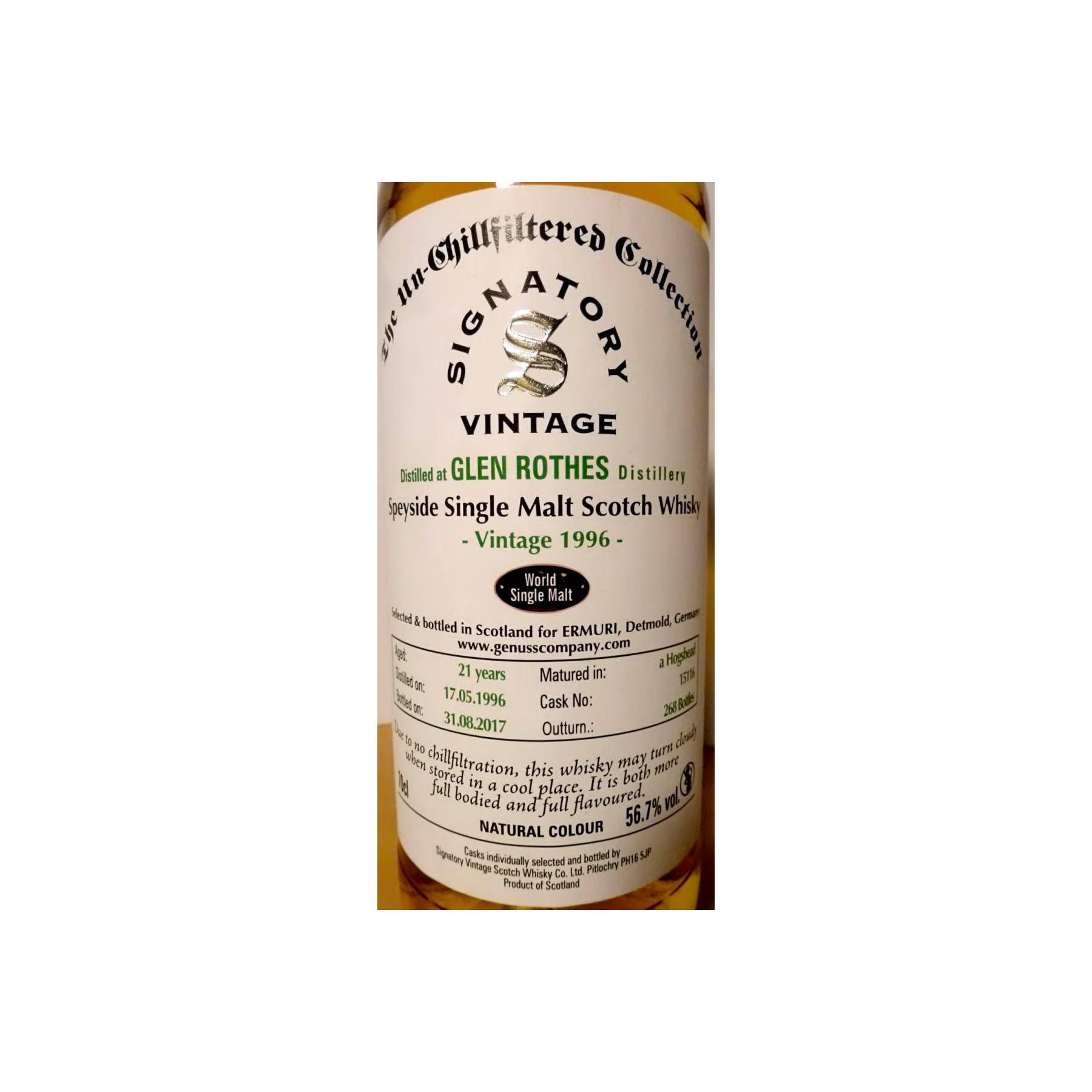 The Glenrothes The Un-Chillfiltered Collection 1996 21 Years Single Malt Whisky 2