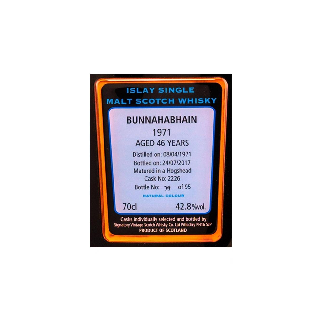 Bunnahabhain 1971 46 Years Single Malt Whisky 3